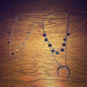One silver and one gold choker necklaces